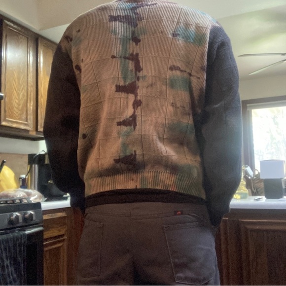 “DAMAGE Control” Custom Bleached and Dyed Cotton Knit Shirt M - Picture 3 of 12